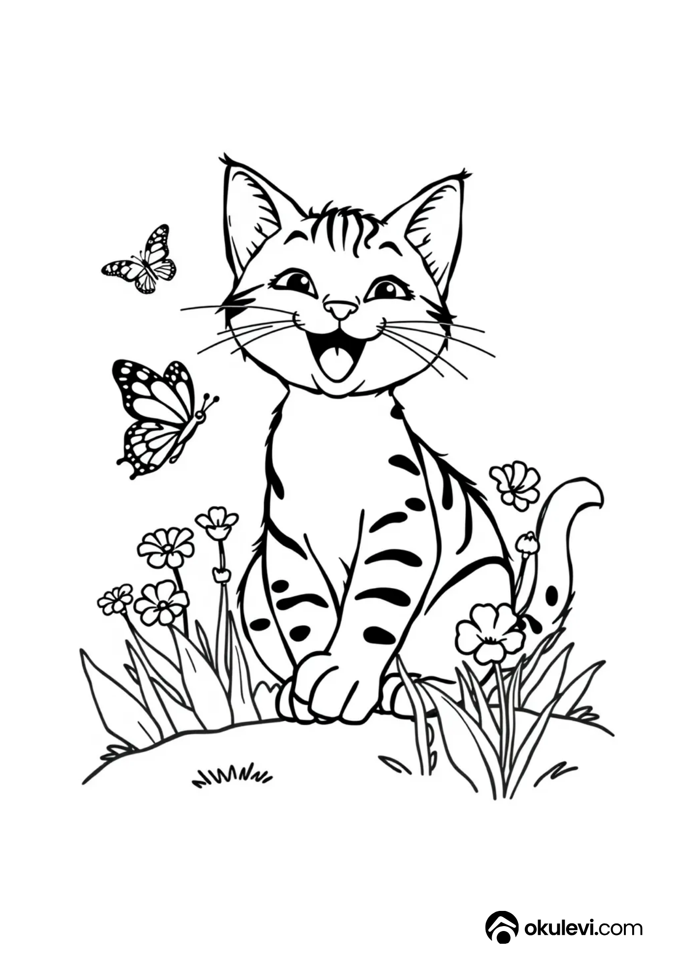 kelebekli kedi boyama